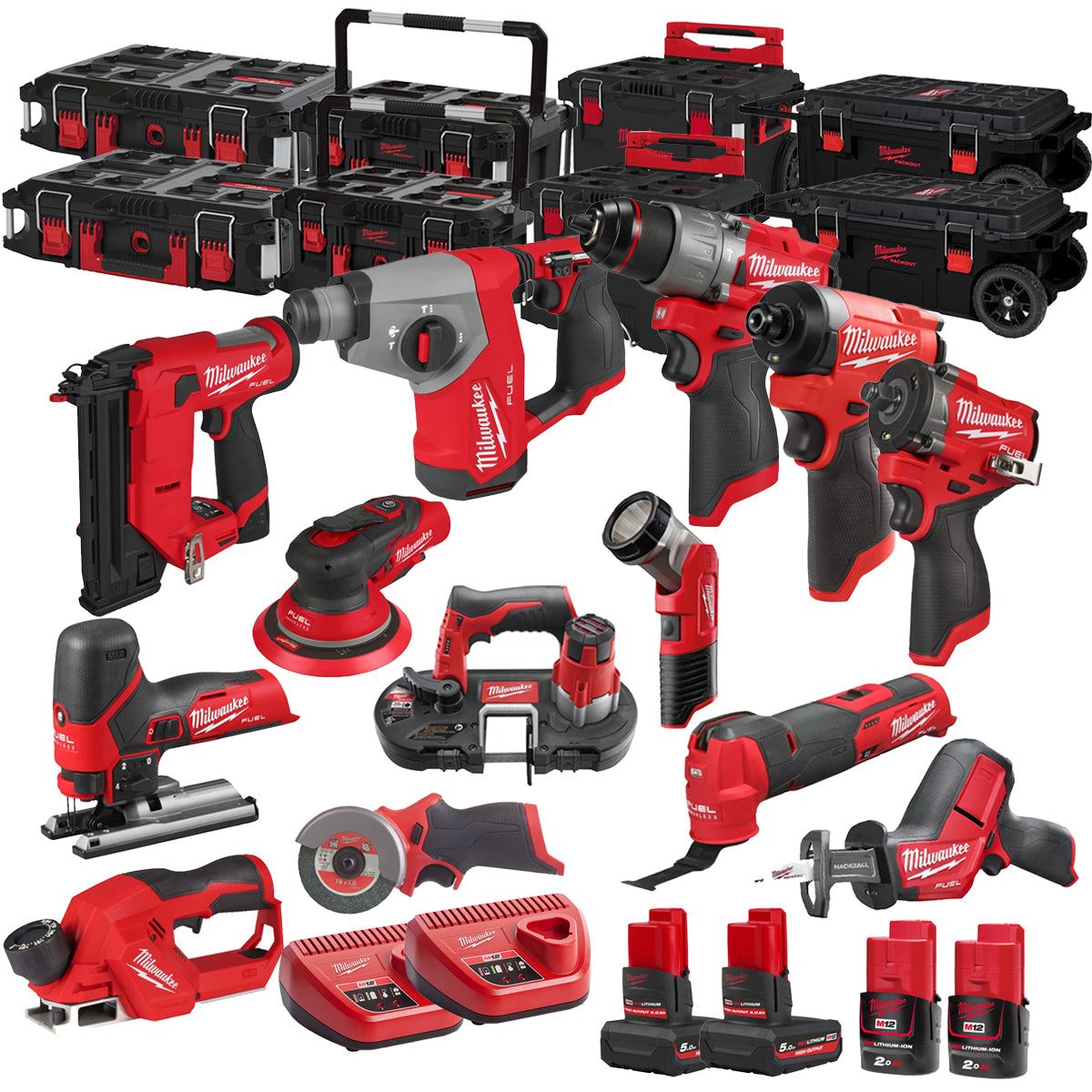 Milwaukee 12V 13 Piece Power Tool Kit with 4 x Batteries T4TKITM - 18482