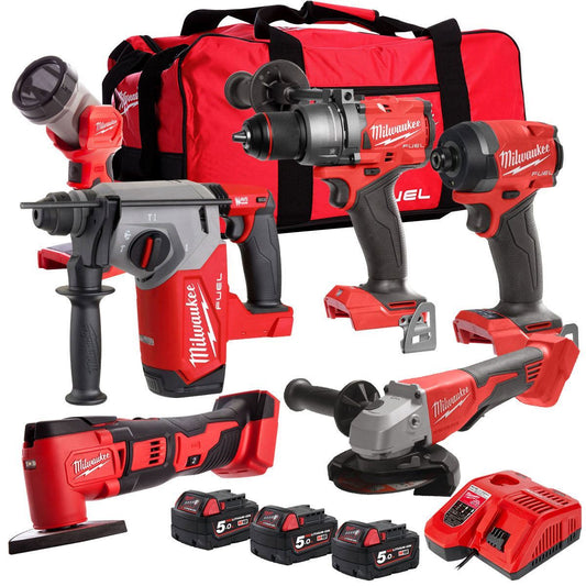 Milwaukee M18FPP6T4-503B 18V 6 Piece Tool Kit with 3 x 5.0Ah Battery & Charger